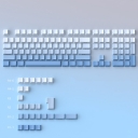 Sky Blue 104+30 Keys OEM Profile PBT Doubleshot Side Legends Keycaps Set for MX Keyboard